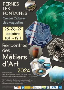 Affiche salon Rencontres des métiers d'art, Pernes-les-Fontaines: date et horaires avec visuels des certaines œuvres